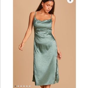 Lulus sage green satin dress
